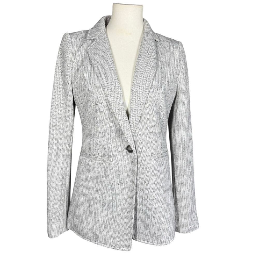LOFT Light Gray Herringbone Blazer Jacket Size 2NWT